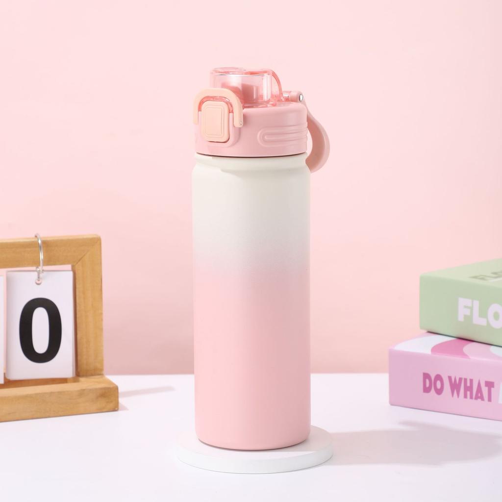 Thermos Mug, High Value, Gradient Large-Capacity Direct Drinking Cup, Stainless Steel Portable Bouncing Cup For Male And Female Students