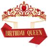 Queen Girl Crown IR Party Decoration Crown Birthday Ribbon Crown Set