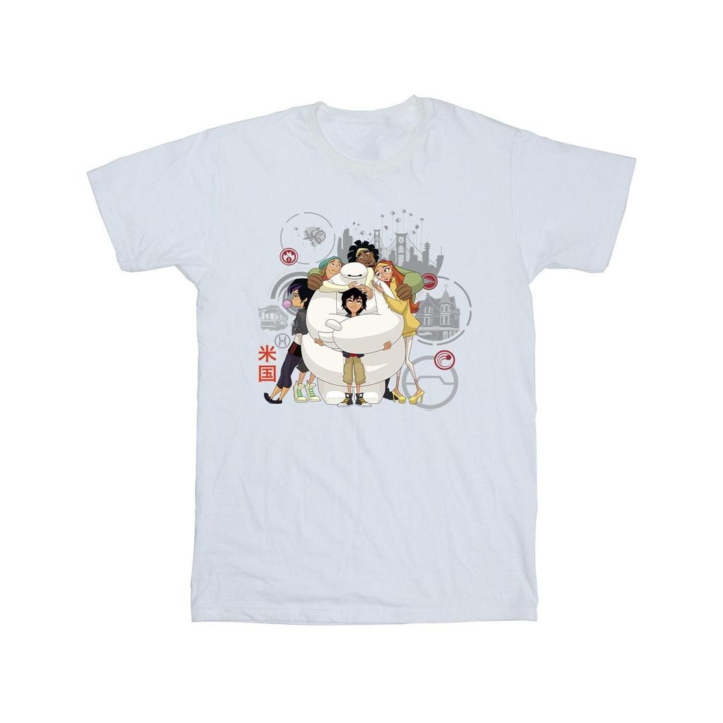 Disney Girls Big Hero 6 Baymax Group Hug Cotton T-Shirt