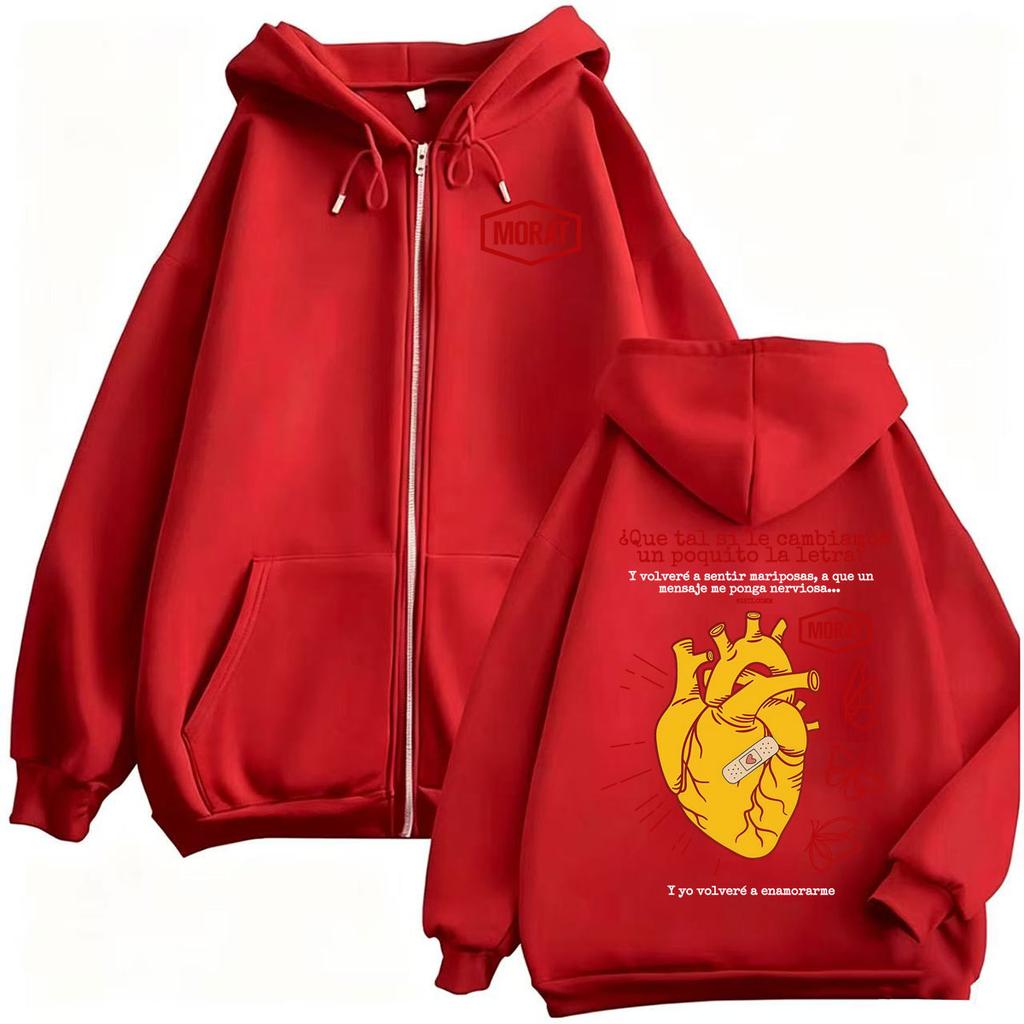 Band Morat Yem Album Heart Zip Up Hoodies Men's Harajuku Streetwear Jacket Sweatshirt Coats Zipper Hoodie