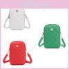 Mini Pu Vertical Square Crossbody Bag With Lattice Pattern And Zipper Closure For Daily Use In White Red Green Black Brown Pink