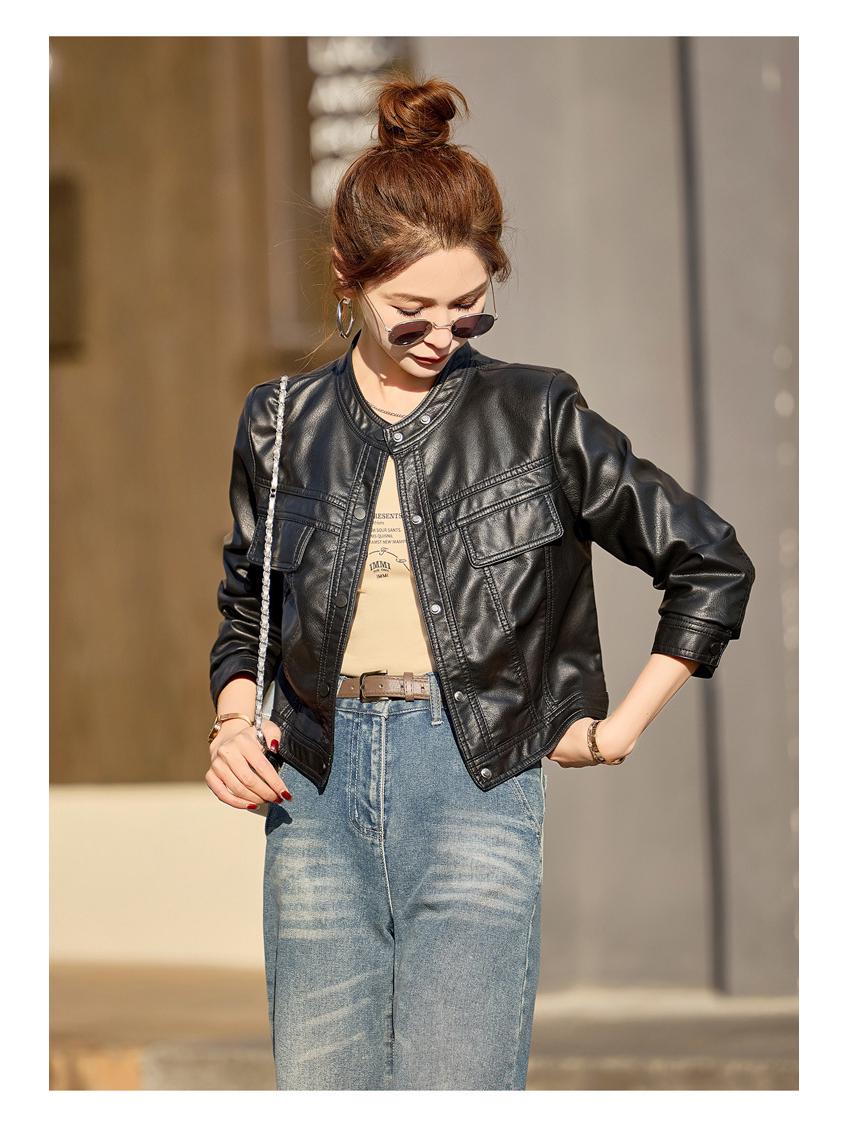 

Женская куртка из высококачественной овчины - 2025 Весна/Осень Короткое универсальное пальто Large чёрный