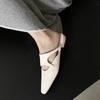 Fashion 2025 New Summer Women Mules Genuine Leather Women Shoes Cover Toe Shoes Squared Toe low Heel Sandals Modern Slippers