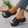Chunky Platform Slippers for Women Summer Comfortable Wedge Heels Sandals Woman Solid Non Slip Eva Thick Sole Slides Shoes