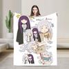 Frieren Beyond Journey's End Blankets Flannel Print Full Character Multi-function Lightweight Throw Blankets Bedspreads Quilt