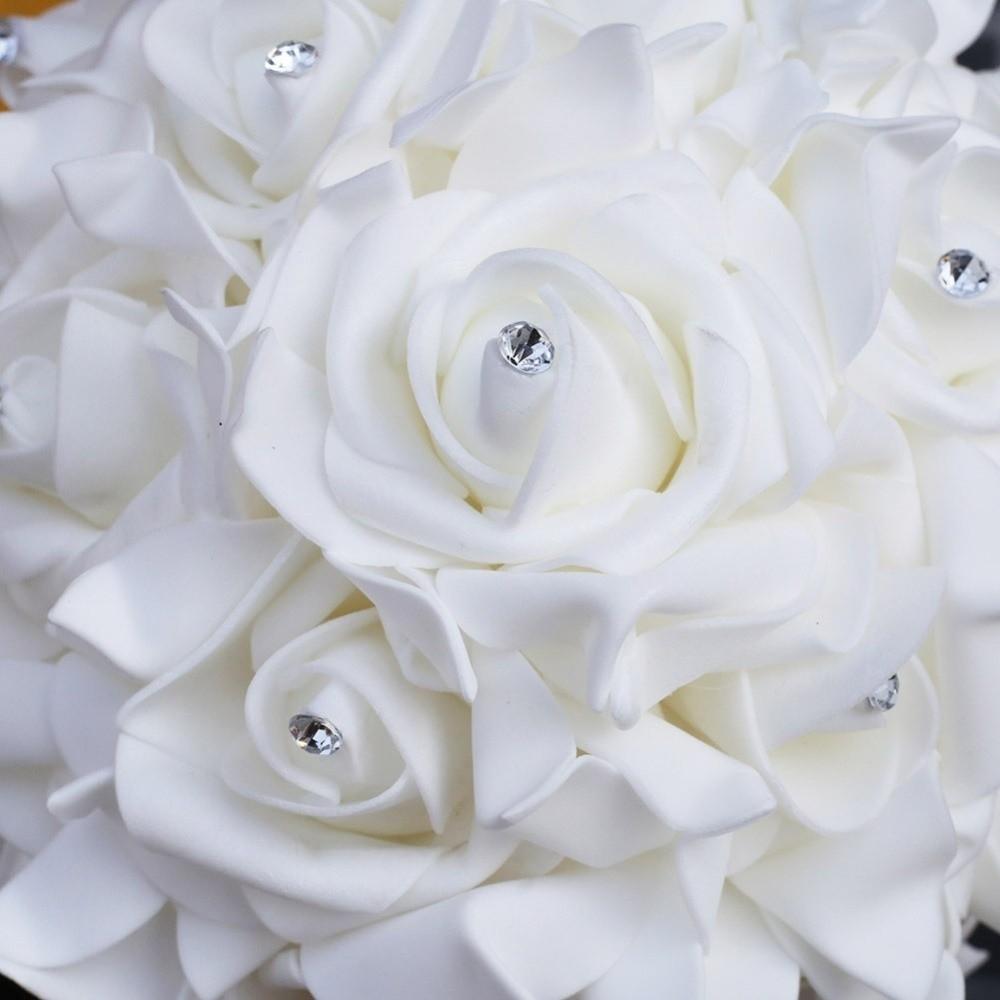 PE Flower Rose Flower Bouquet Satin Artificial Rose Flower Bridal Wedding Bouquet  Bridal Wedding