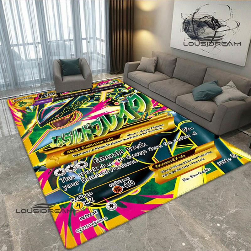Cartoon Pokémon Trading Card Game Print carpet Non-slip carpet carpets for living room area rug Door pad anime rug birthday gift