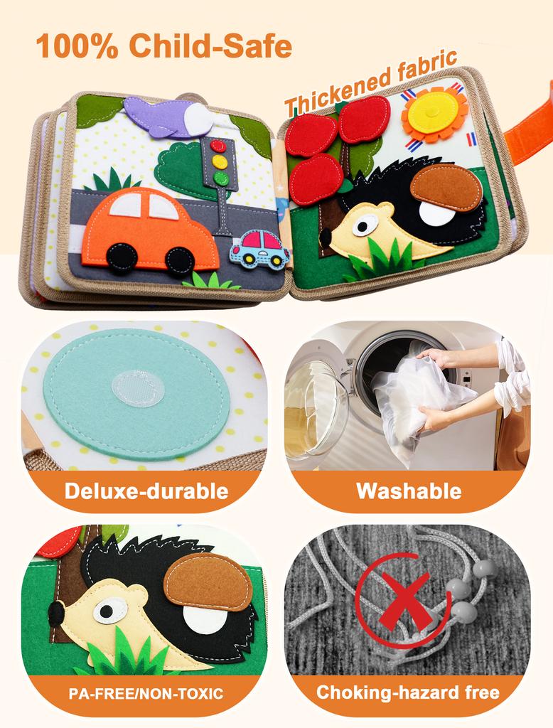 Montessori Spielzeug Giraffe Beschäftigt Bord 3D Filz Buch Für Feine Motor Fähigkeiten Frühen Bildung Gewohnheiten Wissen Entwicklung