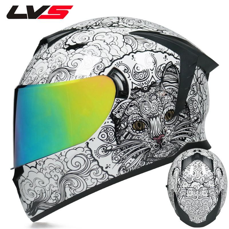 LVS Full Face Motorcycle Helmet Men Women ABS Dual Lens Winter Electric Bike Bluetooth Compatible All Season