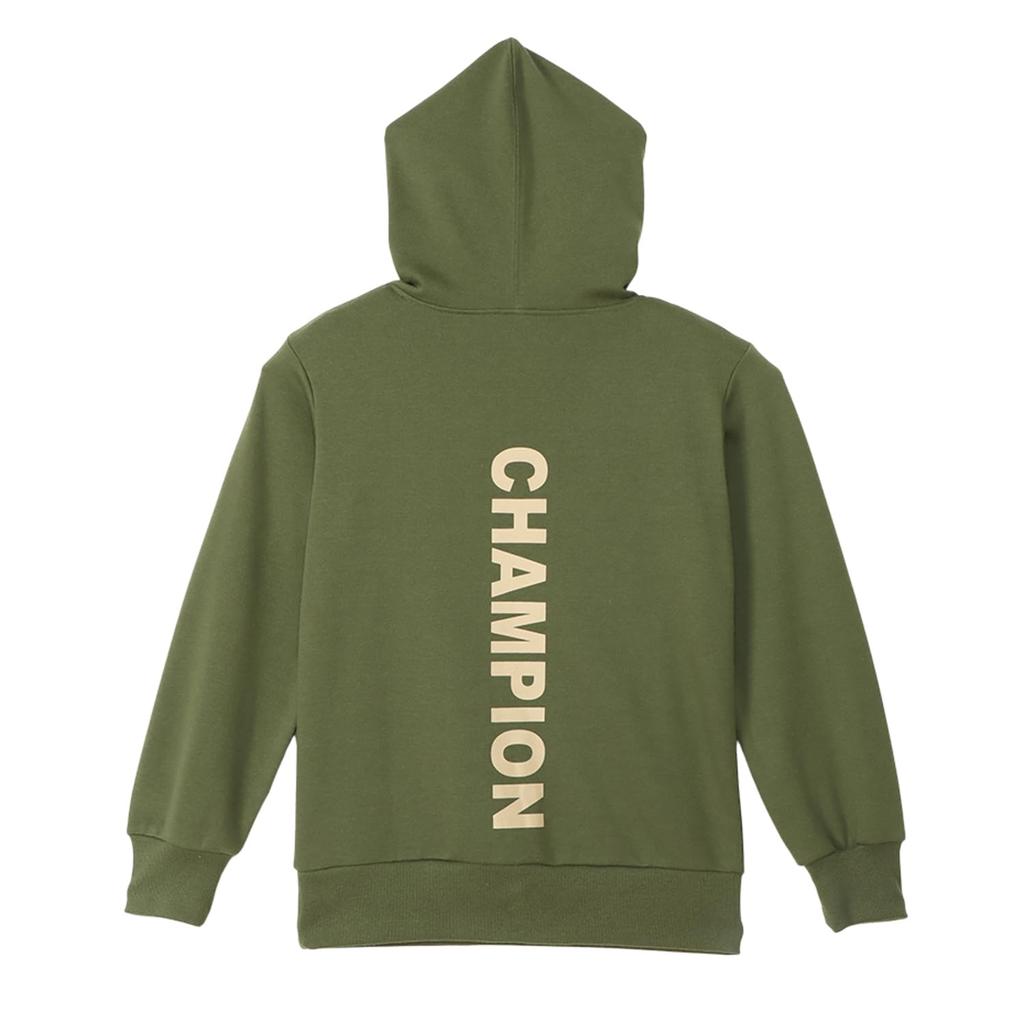 Parka Kinder Langarm Schriftzug Logo Kapuzenhemd Schule Jungen Khaki [Champion] CK-YS103