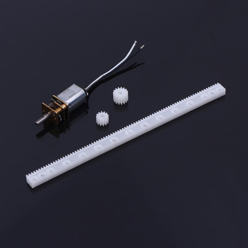 125mm Guide Rack 3D Hole Gear Linear Drive Gear Rod N20 Geared Motor Kit 12-tooth 15-tooth Plastic Gear For DIY Camera Monitor