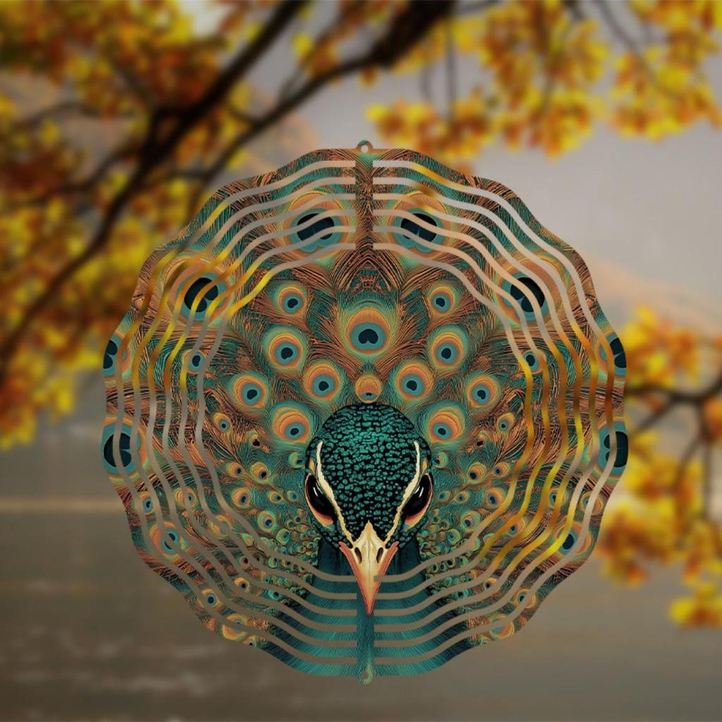 360 Degree Rotating Metal Wind Chime for Garden Decor Perfect Gift for Friends Spring Summer Fall Winter Home Decoration 25.4cm