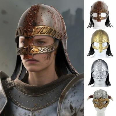 Sombrero Casco de Cuerno Vikingo Vintage Adorno para la Cabeza Retro Halloween Cosplay Disfraz Decoraciones de Buey Realistas Renacentista