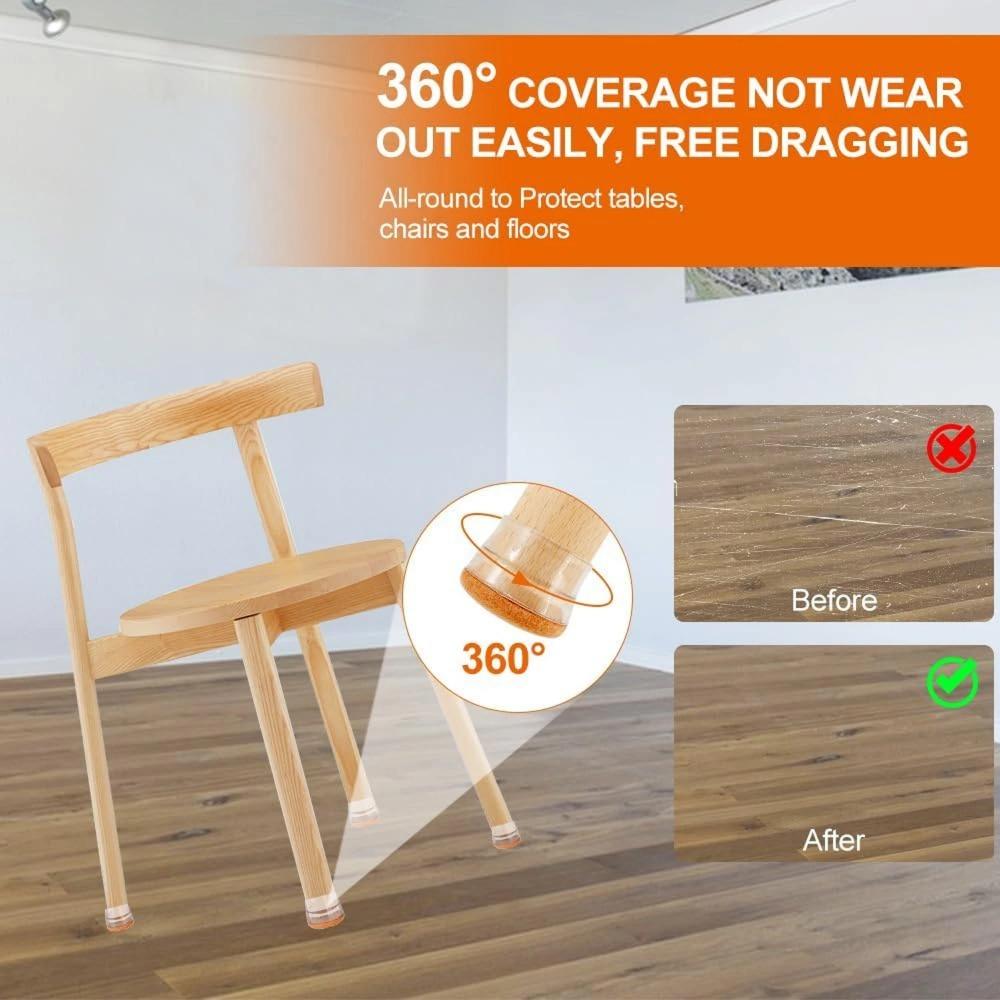 Chrániče nohou židlí Plstěné podložky na podlahy z tvrdého dřeva Silikonové potahy Nábytek Posuvníky na nohy Čepice Protiskluzové Snížení hluku