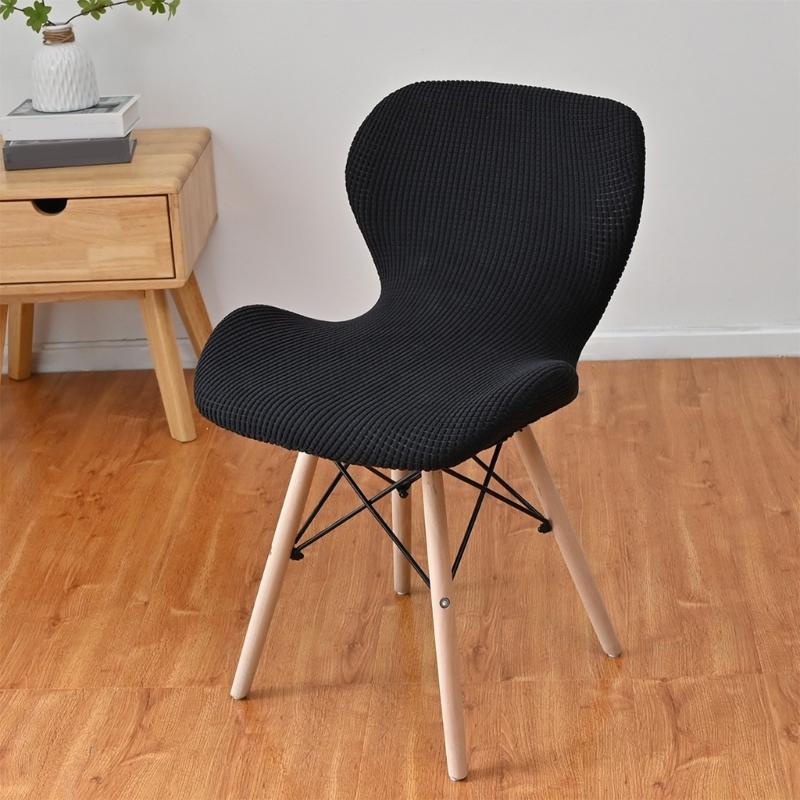 Polars Fleece Fabric Butterfly Chair Cover Stretch Solid Color Curveds Seat Cover Washable Dining Chairs Slipcover