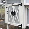 2pcs Decorative T Strap Hinge 4 Inches Black Shed Storage Gate Strap Hinge Barns Door Tee Hinges with Screws