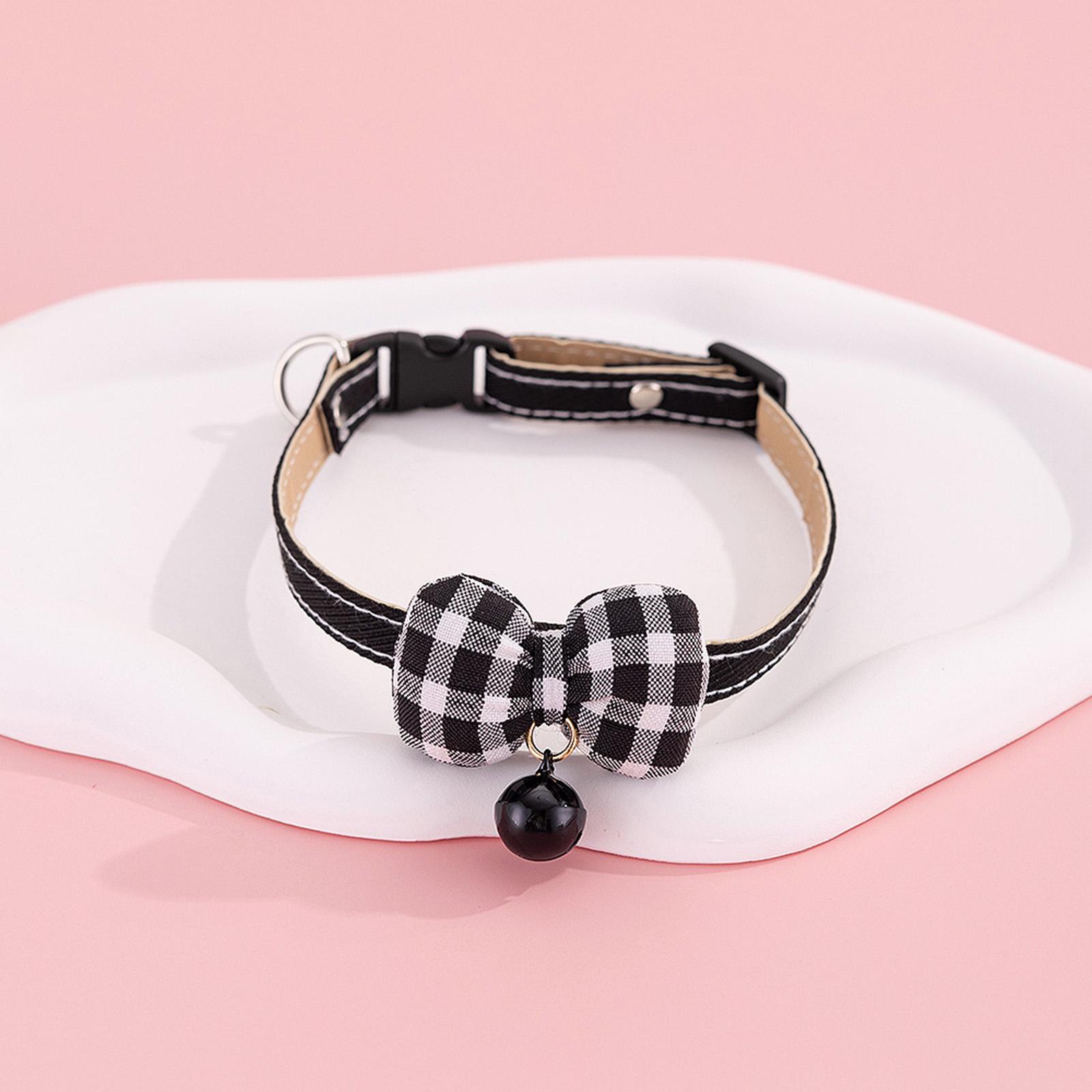 

Checkered Bow Cats Accessory For Pet Collar M чёрный
