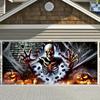 1 2D Banner, Halloween Garage Door, Pumpkin and Spider Web Design - Ideal Home, Yard and Festive Occasion Decoration
