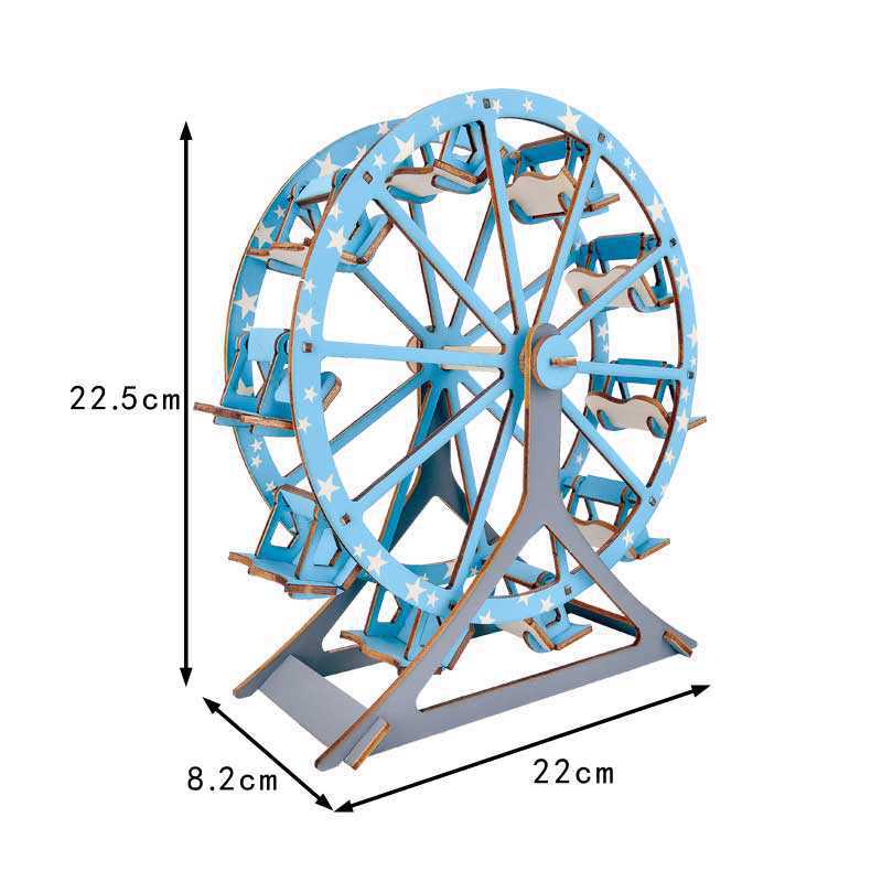 Handmade 3D Ferris Wheel Wooden Puzzle - Creative Ornament & Gift for Kids