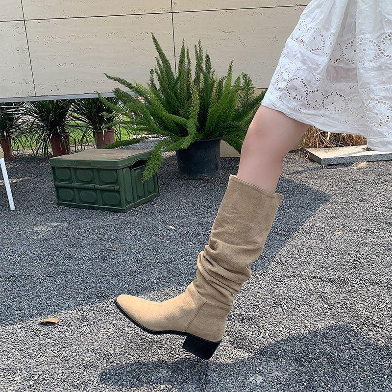 Fashion Spring Autumn Slip on Women's Long Boots Offer New Rock Hot Sale Chic and Elegant Gyaru Cosplay Y2k Ladies Knee High Shaft Shoes