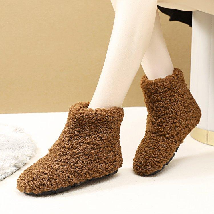 

Зимние японские высокие сапоги на каблуке, обувь для заточения, высокие плюшевые домашние хлопковые тапочки, теплые пушистые тапочки женские 40