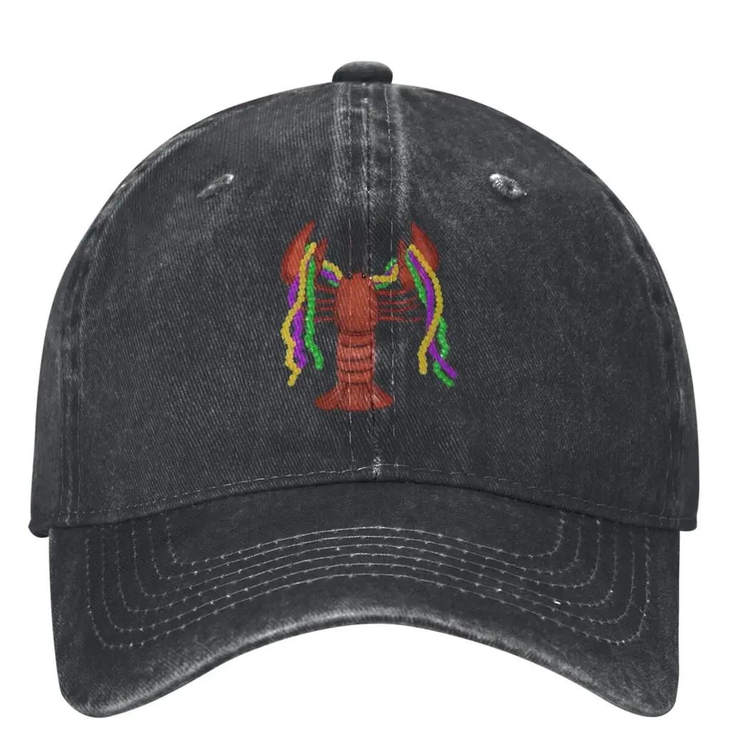 Mardi Gras Crawfish And Beads Washed Baseball Cap Fashion Hip Hop Dad Hats Spring Women Unisex Outdoor Sport Designer Baseball Caps