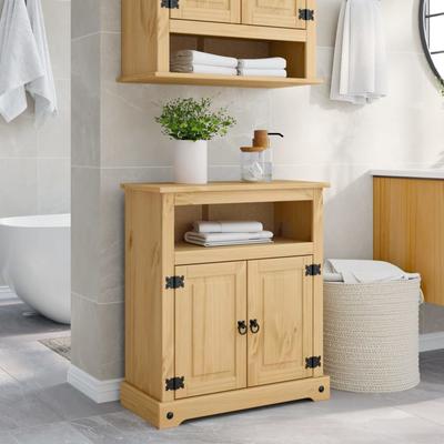 Vidaxl Corona Bathroom Cabinet, 70X33X80 Cm, Solid Pine Wood