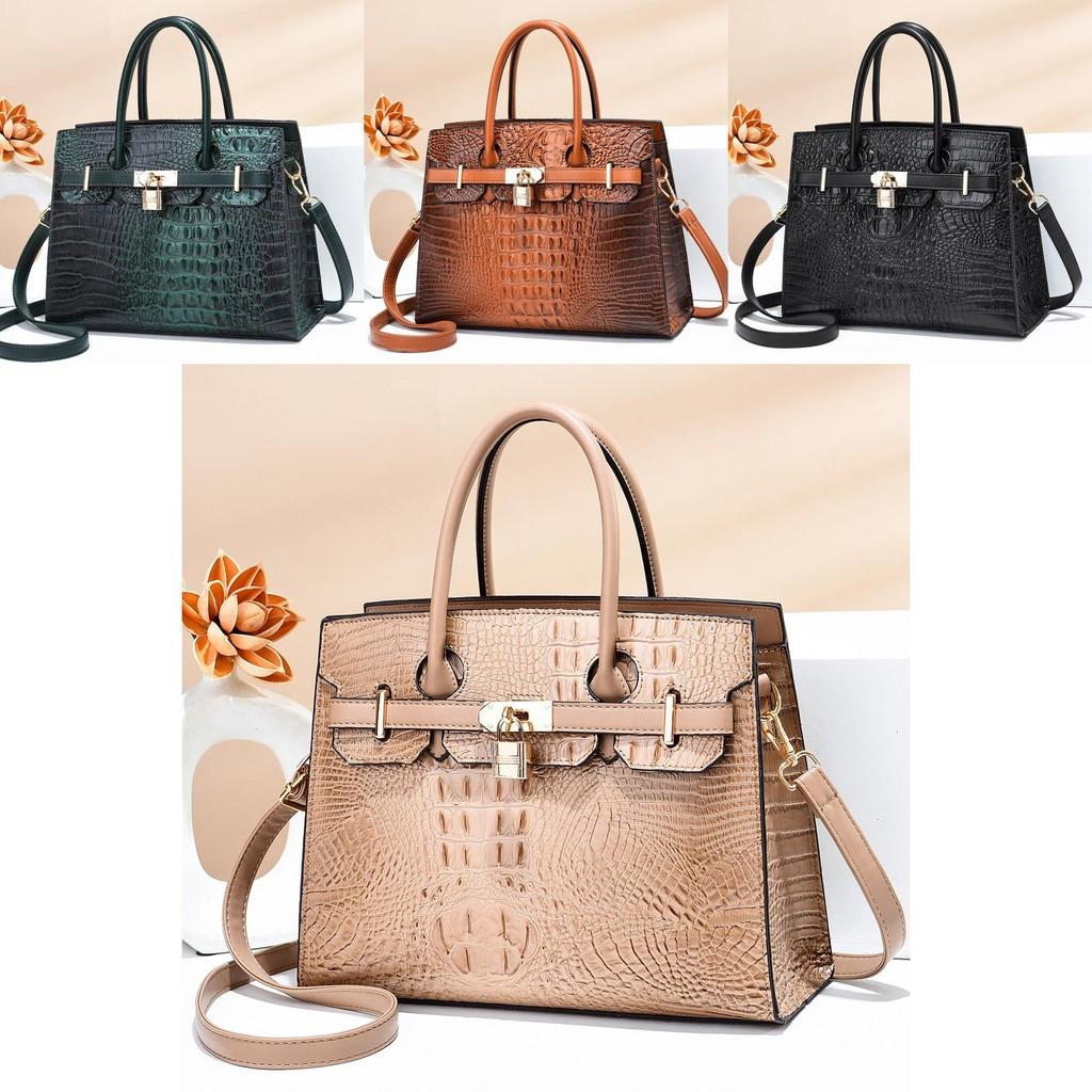 Borsa a Tote Elegante di Grande Capacità con Fantasia Coccodrillo Per l'Uso Quotidiano alla Moda