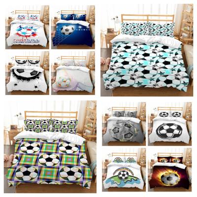 Heißer Verkauf Bettwäsche Abdeckung Set 3D Fußball Druck Bettbezug-set Kinder Einzigen Doppel Größe Hause Textilien Mikrofaser Quilt Abdeckung