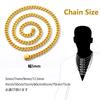 Kihei Necklace Chain Width 5mm 50cm 18K Gold Plated Extra Thick 4 Side Cut B Series Hip Hop Cool Accessory [Richsteel] Men's
