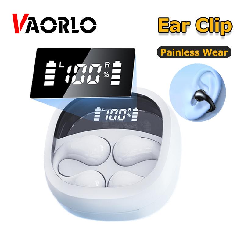 

VAORLO HiFi сабвуфер, беспроводные наушники, зажим для ушей, безболезненное ношение, стерео музыка с HD-микрофоном, цифровой дисплей для всех смартфонов