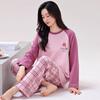 Women's pajamas spring and autumn long-sleeved trousers pure cotton two-piece suit, girls can wear cotton loungewear in autumn and winter