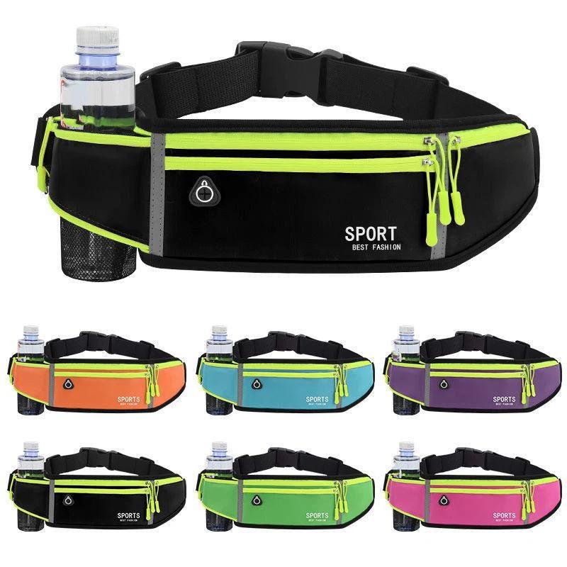 Slim Reflective Waterproof Sports Waist Bag With Headphone Hole Lightweight Portable Design Ideal For Running & Outdoor Sports