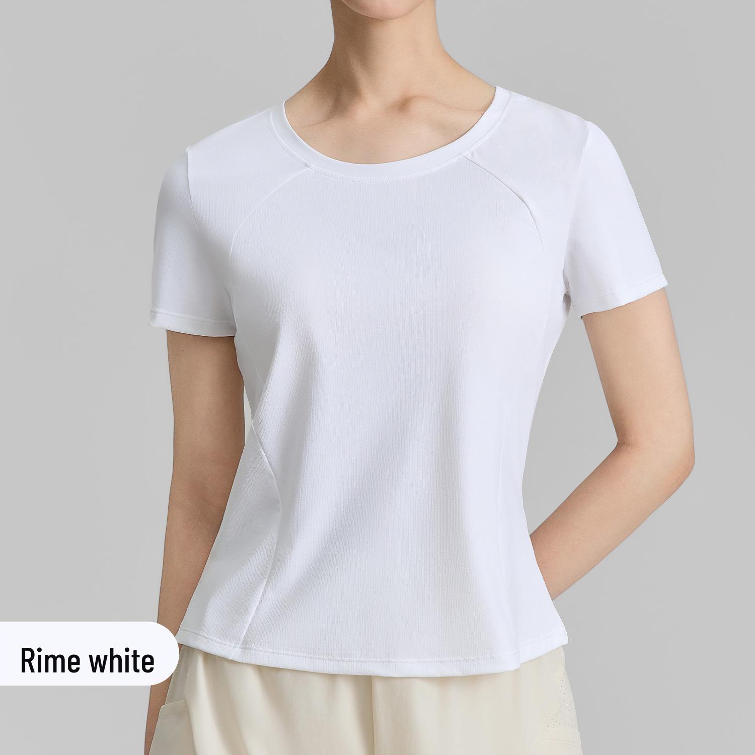 Women s 2026 Bare-Feel Yoga Top: Breathable, Slimming, Short Sleeve, Round Neck Fitness T-shirt M