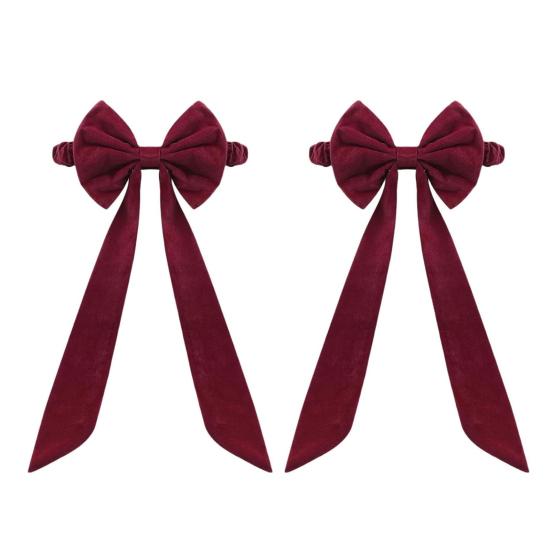 

Рождественские бархатные банты на стулья 11,8 x 29,5 Бургундские банты для стульев с завязками сзади для Рождественского банкета, Свадьбы, Вечеринки по случаю дня рождения, Украшения для столовой 2pcs A
