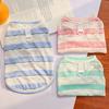Pet Vest Striped Contrasting Color Soft Breathable Dog Harness with Traction Ring Stretchy Fit Machine Washable Small Medium Large Pet Vest
