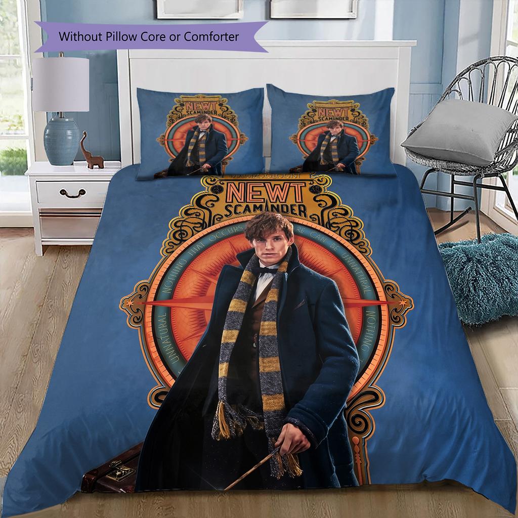 Fantastic Beasts Bedding Set, 1 Duvet Cover & 2 Pillowcases, Magical Home Decor, Perfect Gift for Fantasy Lovers