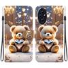 Handmade PU Leather Flip Case for Honor 200/ Honor 200 Pro/ Honor 200 Lite Anti-Slip Shockproof Cover with Wrist Strap & Heart/Rose Cat Designs
