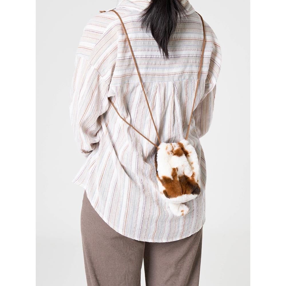 Daiso Cat Tail Fur Tightening Pouch Brown