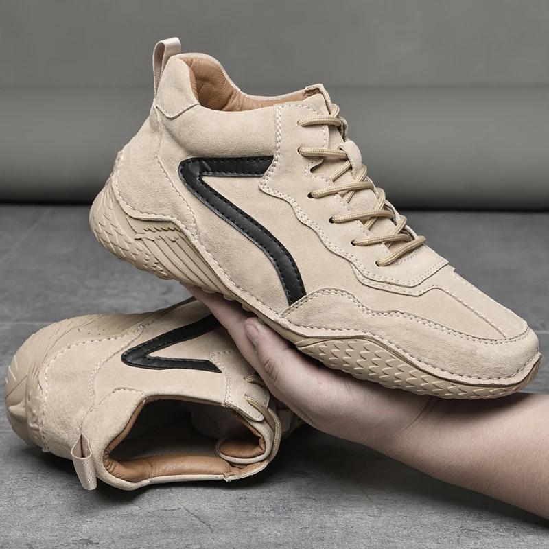 

Зимние мужские ботинки Сохраняют тепло Натуральная кожа Уличные Снежные ботинки Удобные Мужские Ботильоны Уличная Повседневная Мужская Обувь Мужская 38 бежевый