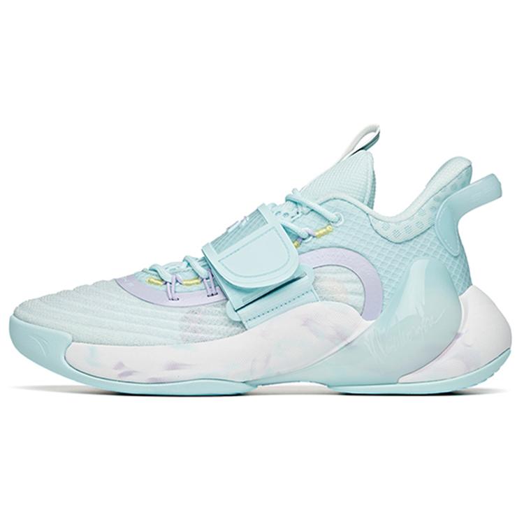 

ANTA Water Flower 3 Basketball Shoes Men High Top Glacier Blue/White/Purple 44.5