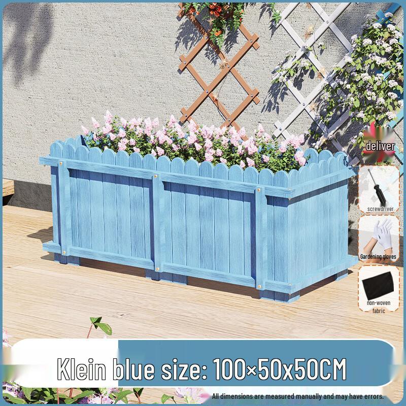 Hualongdun Outdoor Carbonized Solid Wood Planter Box
