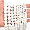 1 Strand Glass Matte White/Black Beads 4/6/8/10/12mm Round Loose Beads for Jewelry Making Accessories DIY Bracelet Necklace