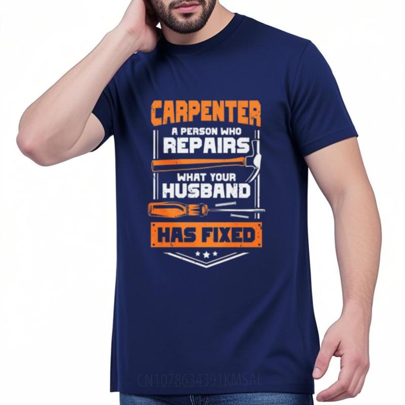 Rock For Man Oneck T Shirt Cotton Teeshirt Carpenter Repairs What Husband Has Fixed Fashionable Teenagers Tops Soft Cotton Tee