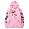 Autumn New Anime Ghoul Spider Lily Printed Top Men's and Women's Large Hooded Sportswear Harajuku Streetwear Neutral Hoodie