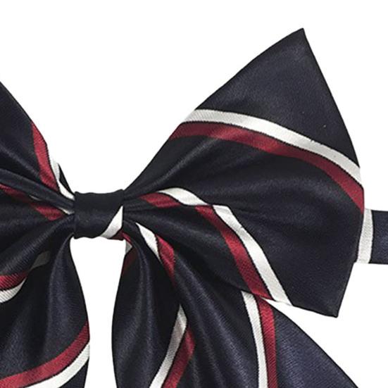 Men Bow Tie Detachable Design Smooth Texture Solid Color Striped Print Neck Tie Weddings Business Parties Outfit Accessories