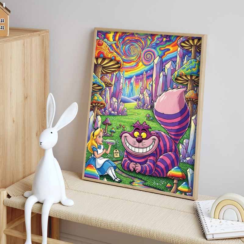 Disney Pittura Diamante Fai da Te 5D Alice nel Paese delle Meraviglie Illustrazione Fantasy Mosaico Ricamato Punto Croce Decorazione per la Casa Regalo Artigianato