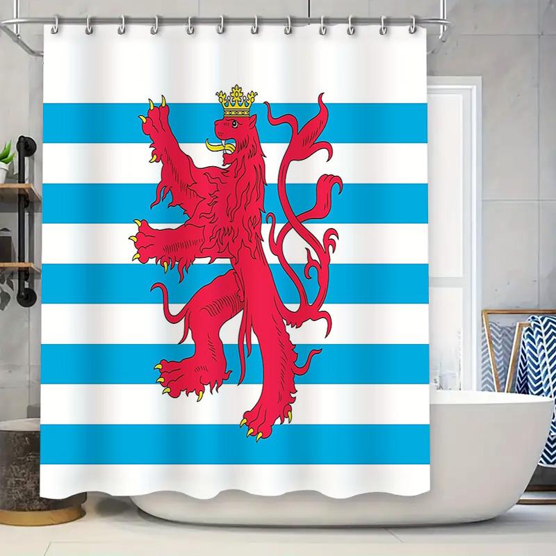 

Lion Tapestry Shower Curtain King Size Washable Bathroom Decor Vintage Forest Animal Pattern Backdrop Wall Hanging W60H190(CM)-1 Pcs