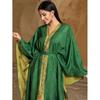 New Middle East Handmade Seam Drill Fashion Robe Dress Hand Sewn Diamond V-neck Dress