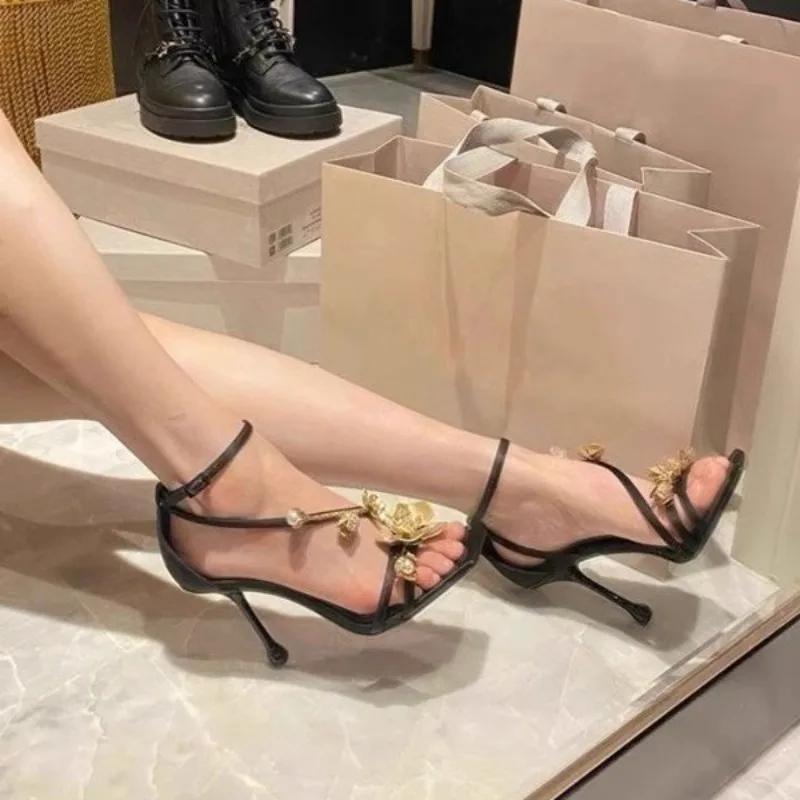 Fashion Sexy Woman Pumps Thick Heels Fashion High Heels Ladies Square Heel Womens Sandals Summer Ankle Buckle Party Pumps Simple Shoes